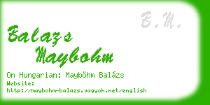 balazs maybohm business card